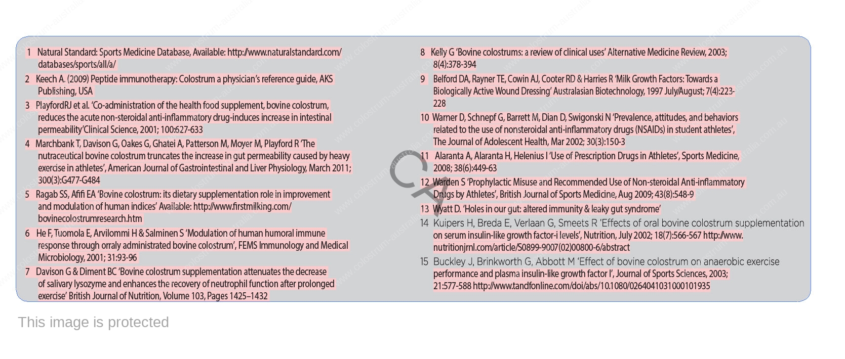 Standards for Colostrum Australia